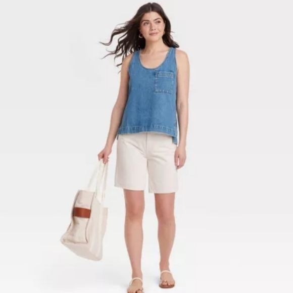 Women's Denim Top Medium Wash - Picture 4 of 6